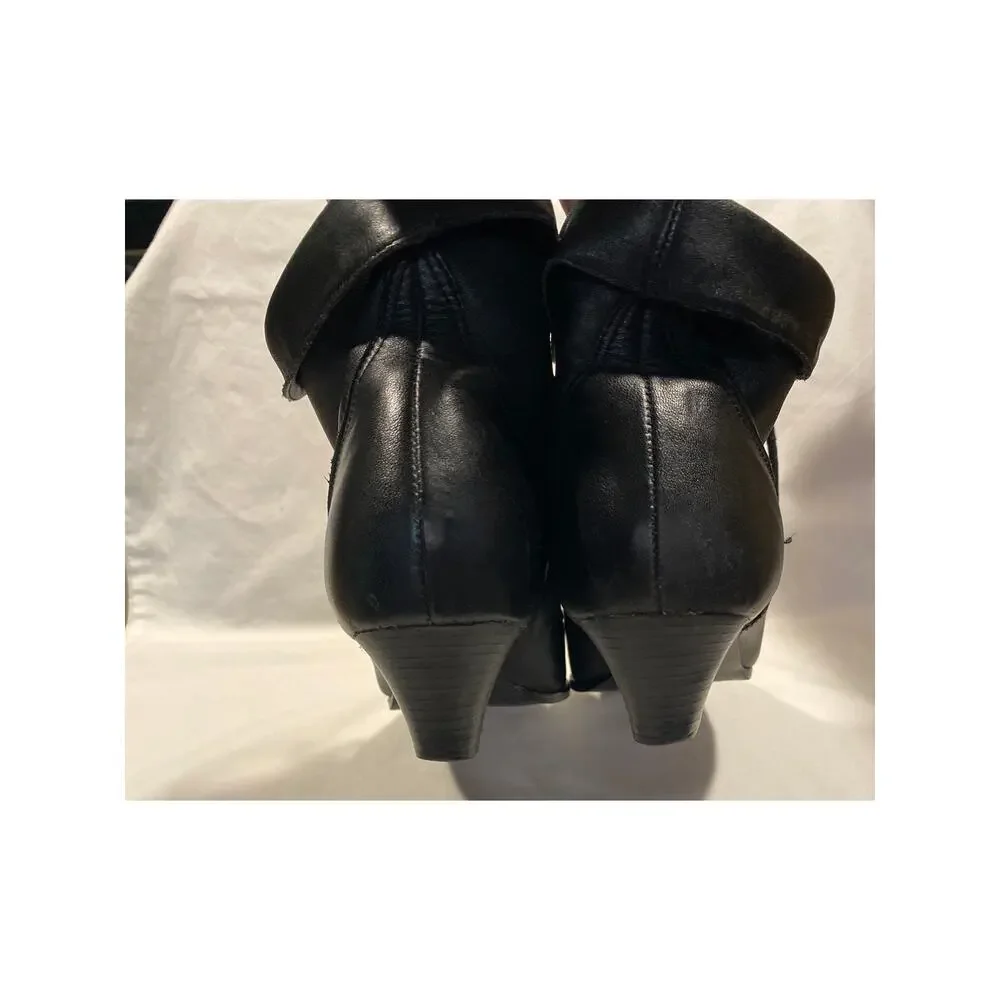 Vintage 90s Jennifer Moore Leather Witch Ankle Boots Size 8.5